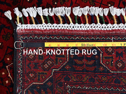 Tribal Tribal & Geometric hand-knotted wool rug in Red, 3'3" x 4'8" — SKU O02449 (view 7)