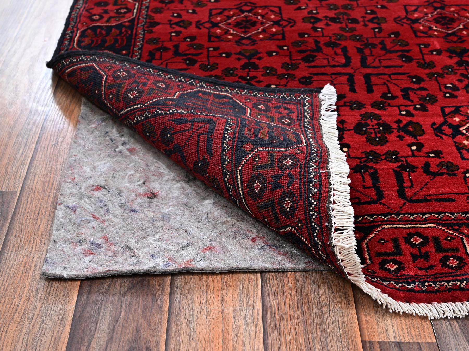 Tribal Tribal & Geometric hand-knotted wool rug in Red, 3'1" x 4'10" — SKU O02450 (view 3)