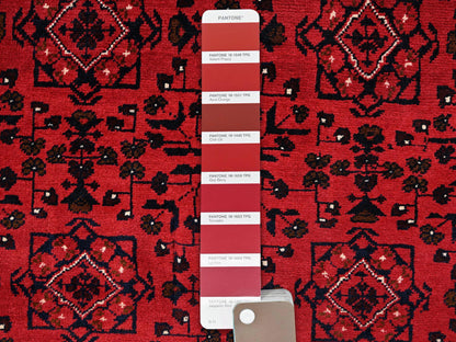 Tribal Tribal & Geometric hand-knotted wool rug in Red, 3'1" x 4'10" — SKU O02450 (view 4)