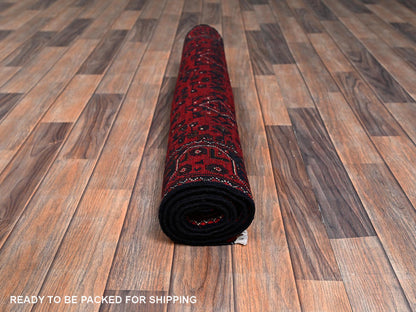 Tribal Tribal & Geometric hand-knotted wool rug in Red, 3'1" x 4'10" — SKU O02450 (view 5)