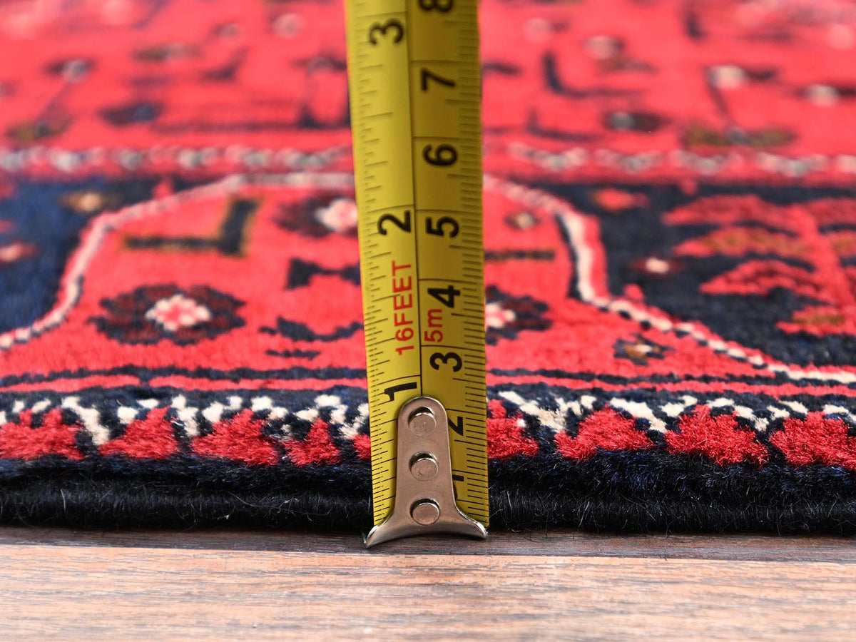 Tribal Tribal & Geometric hand-knotted wool rug in Red, 3'1" x 4'10" — SKU O02450 (view 6)
