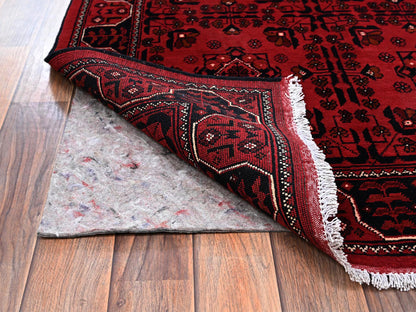 Tribal & Geometric hand-knotted wool rug in Red, 3'4" x 5'2" — SKU O02451 (view 3)