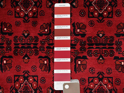Tribal & Geometric hand-knotted wool rug in Red, 3'4" x 5'2" — SKU O02451 (view 4)