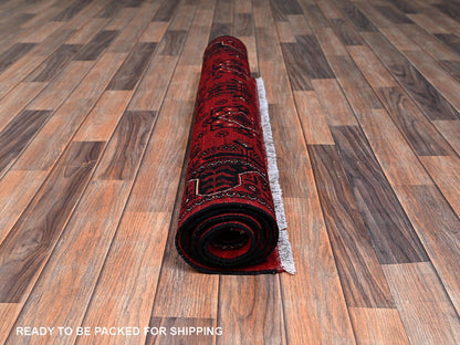 Tribal & Geometric hand-knotted wool rug in Red, 3'4" x 5'2" — SKU O02451 (view 5)