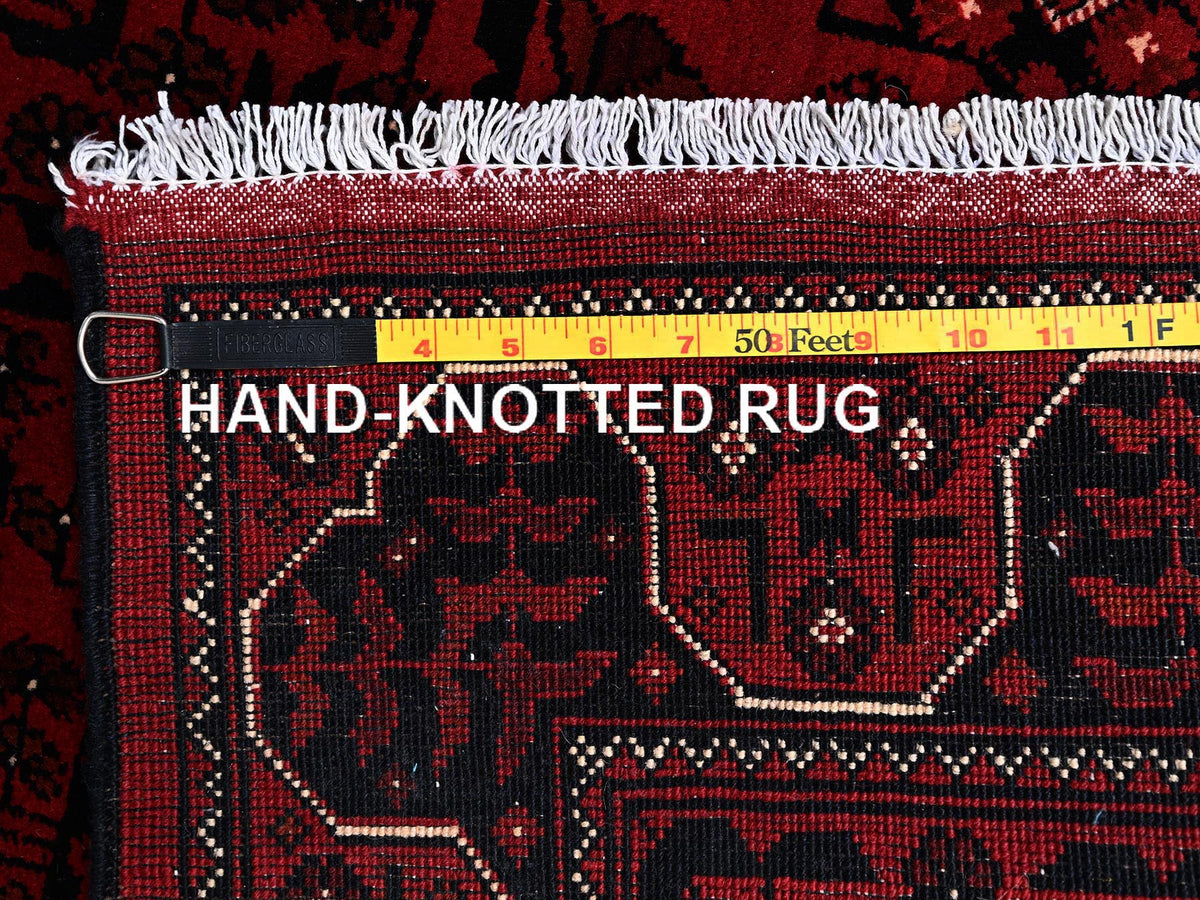 Tribal & Geometric hand-knotted wool rug in Red, 3'4" x 5'2" — SKU O02451 (view 7)