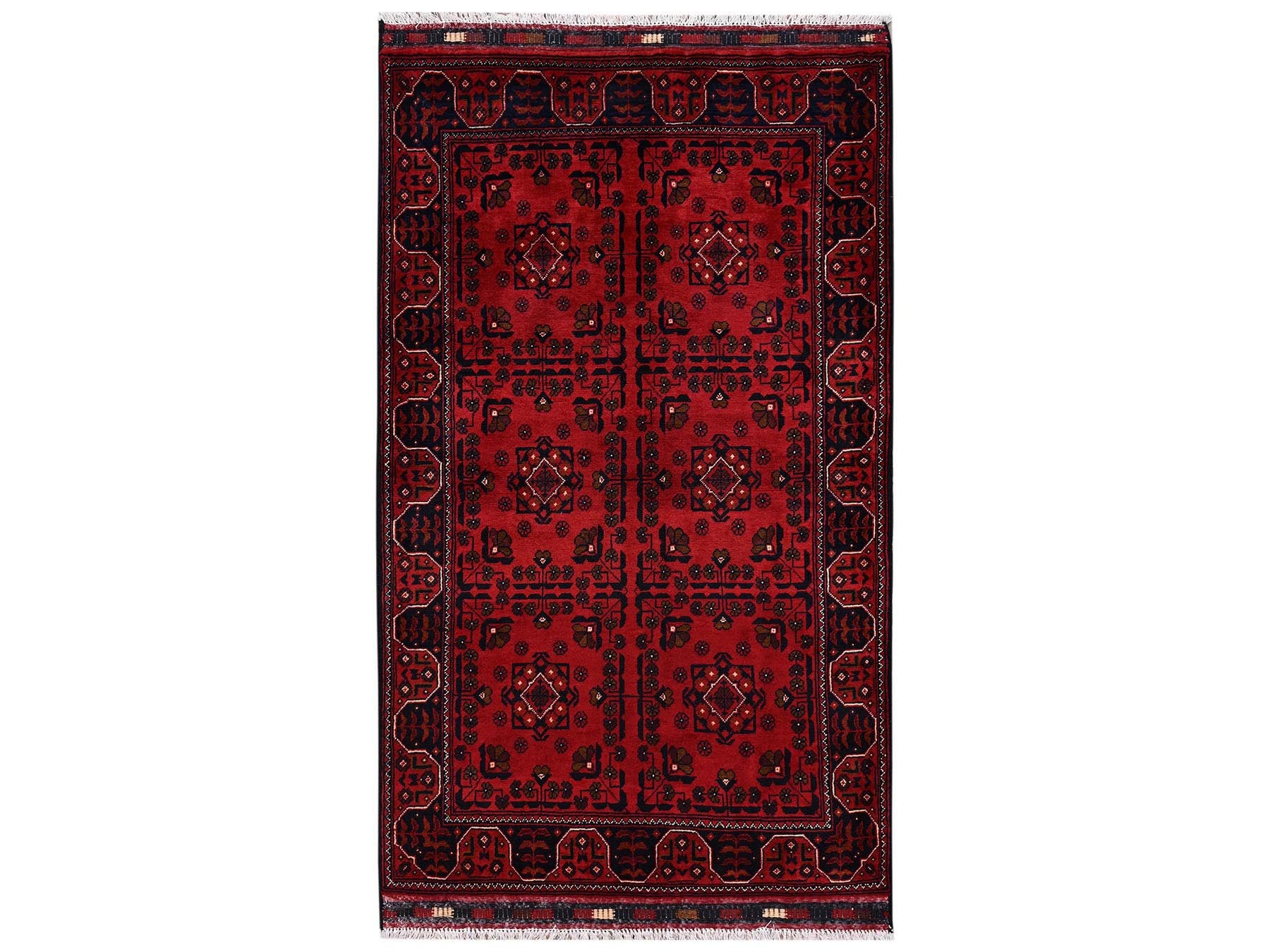 Tribal Tribal & Geometric hand-knotted wool rug in Red, 3'3" x 5'5" — SKU O02452