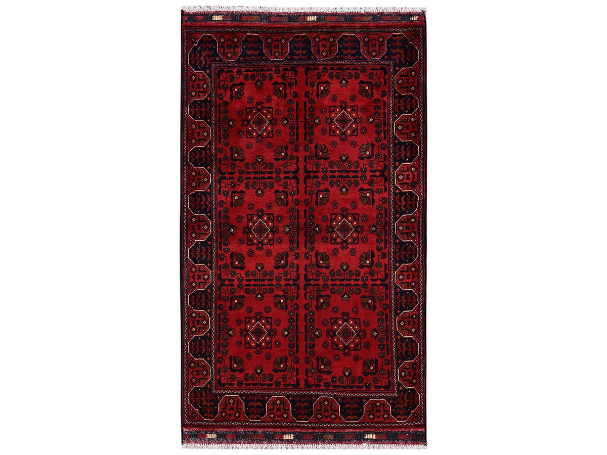Tribal Tribal & Geometric hand-knotted wool rug in Red, 3'3" x 5'5" — SKU O02452