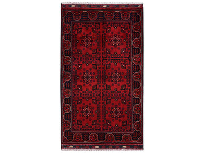 Tribal Tribal & Geometric hand-knotted wool rug in Red, 3'3" x 5'5" — SKU O02452