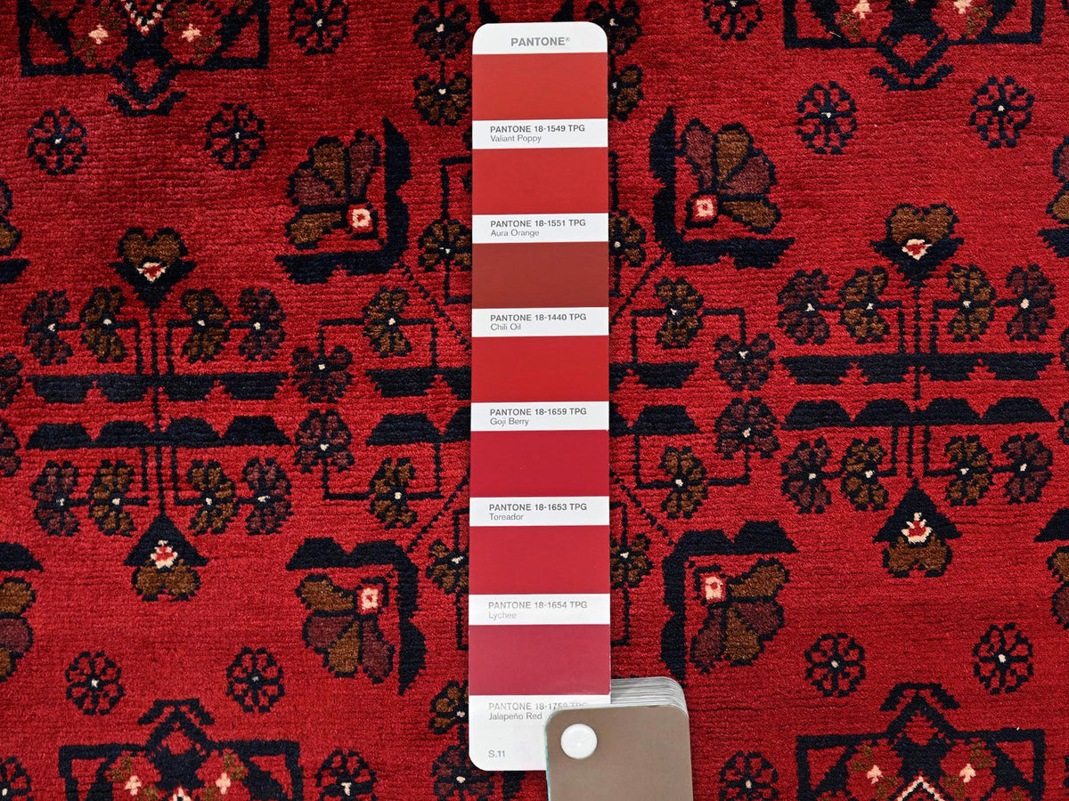 Tribal Tribal & Geometric hand-knotted wool rug in Red, 3'3" x 5'5" — SKU O02452 (view 4)
