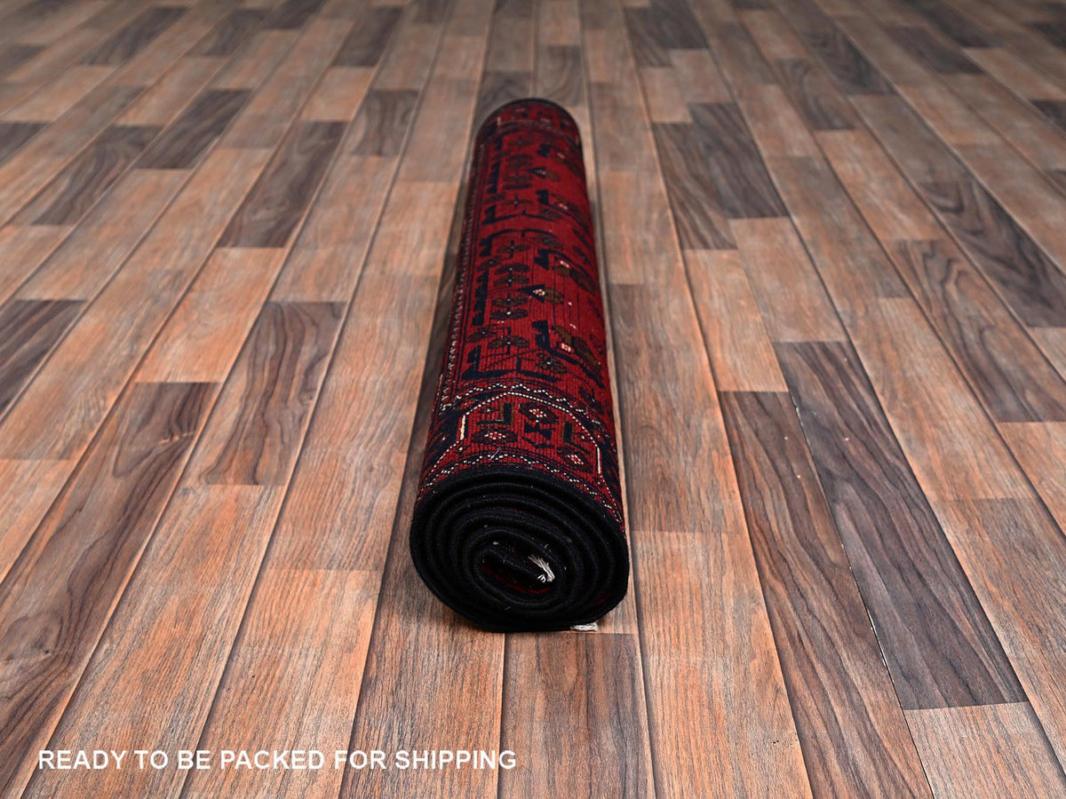Tribal Tribal & Geometric hand-knotted wool rug in Red, 3'3" x 5'5" — SKU O02452 (view 5)