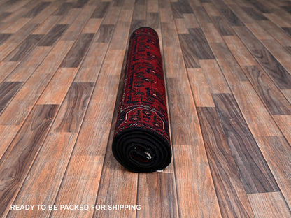 Tribal Tribal & Geometric hand-knotted wool rug in Red, 3'3" x 5'5" — SKU O02452 (view 5)