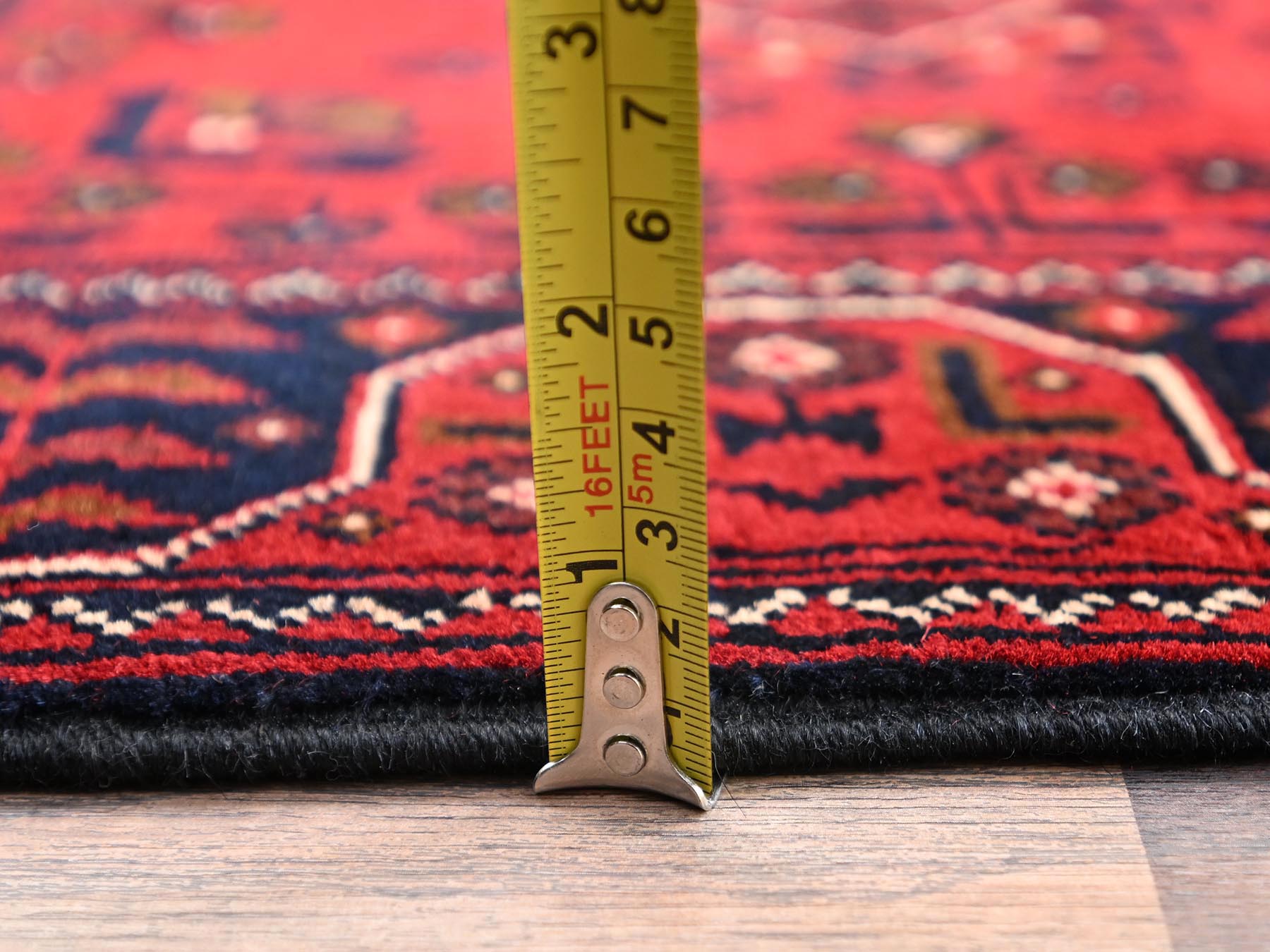 Tribal Tribal & Geometric hand-knotted wool rug in Red, 3'3" x 5'5" — SKU O02452 (view 6)