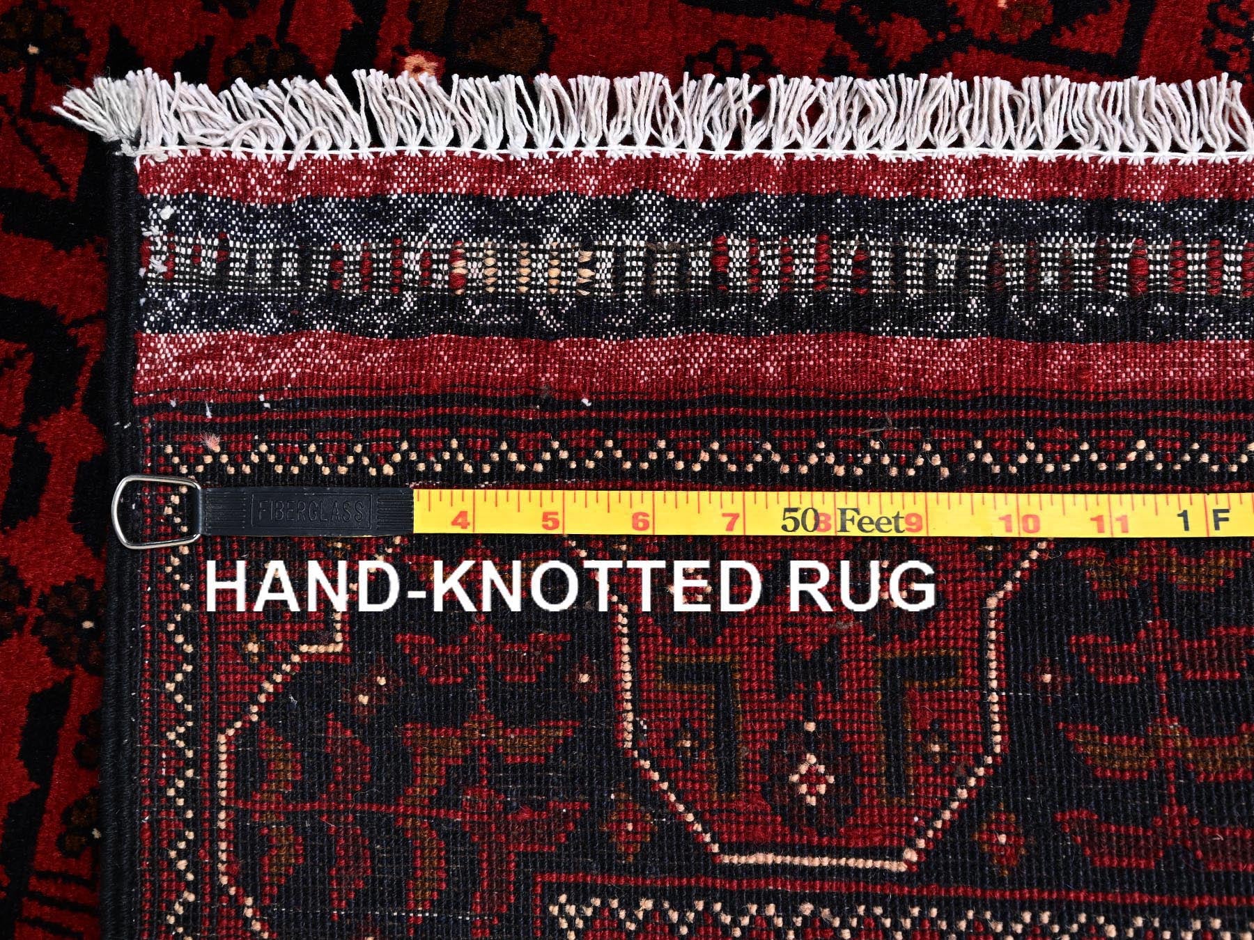 Tribal Tribal & Geometric hand-knotted wool rug in Red, 3'3" x 5'5" — SKU O02452 (view 7)