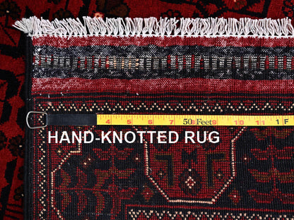 Tribal Tribal & Geometric hand-knotted wool rug in Red, 3'3" x 5'5" — SKU O02452 (view 7)