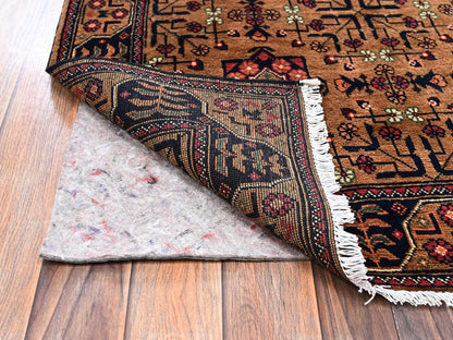 Brown 3'3" x 6'2" Tribal & Geometric Hand knotted Wool Rug - Sku: O02453