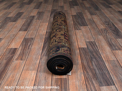 Brown 3'3" x 6'2" Tribal & Geometric Hand knotted Wool Rug - Sku: O02453