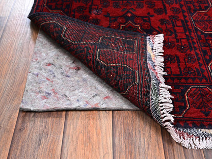 Tribal & Geometric hand-knotted wool runner in Red, 1'10" x 4'11" — SKU O02456 (view 3)