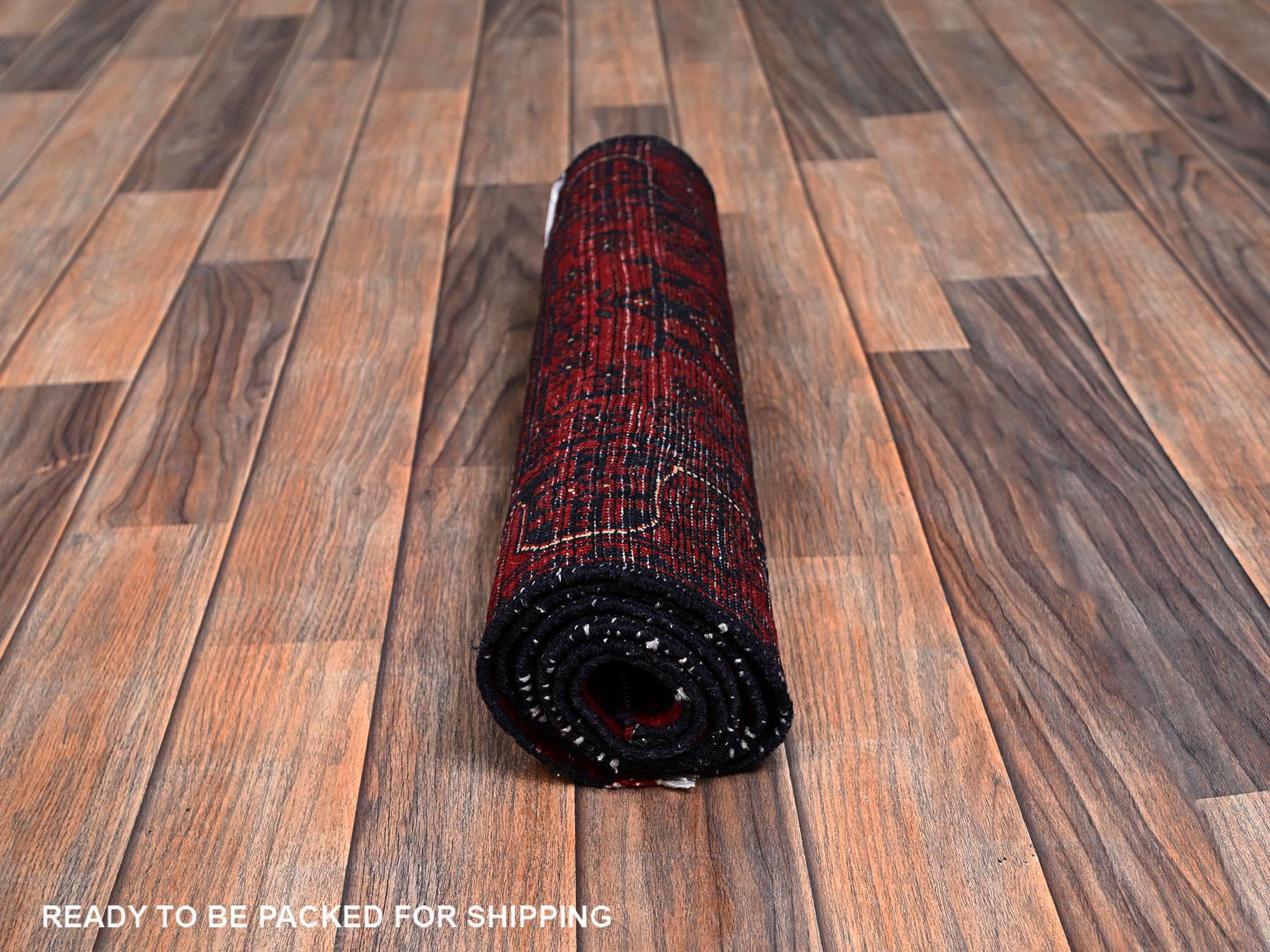 Tribal & Geometric hand-knotted wool runner in Red, 1'10" x 4'11" — SKU O02456 (view 5)