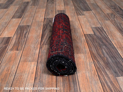 Tribal & Geometric hand-knotted wool runner in Red, 1'10" x 4'11" — SKU O02456 (view 5)