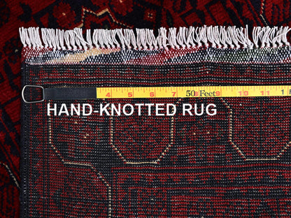Tribal & Geometric hand-knotted wool runner in Red, 1'10" x 4'11" — SKU O02456 (view 7)