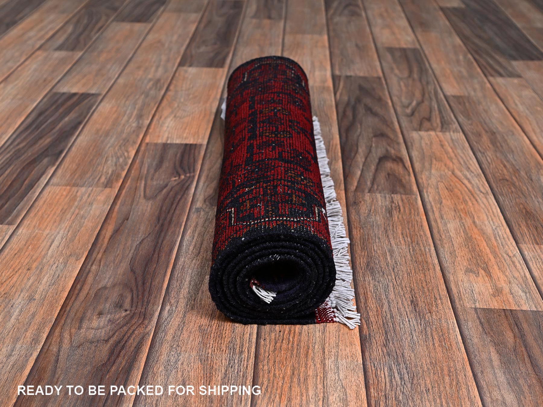 Tribal & Geometric hand-knotted wool runner in Red, 1'10" x 4'11" — SKU O02457 (view 5)