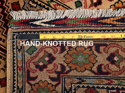 Beige 2'2" x 5'1" Tribal & Geometric Hand knotted Wool Rug - Sku: O02459