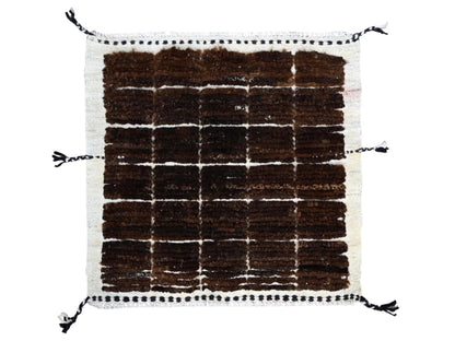 Tribal hand-knotted wool rug in Brown, 1'8" x 2'0", SKU O0245