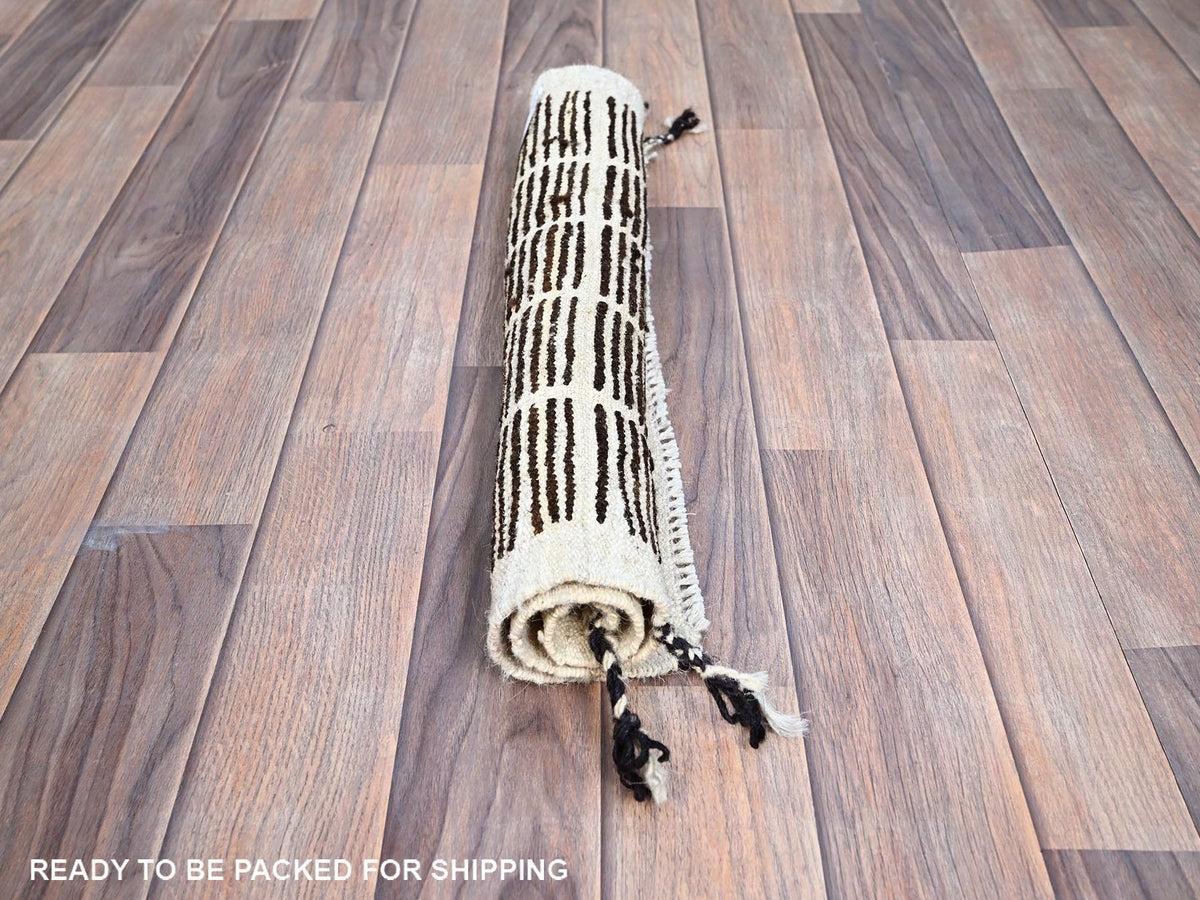 Tribal hand-knotted wool rug in Brown, 1'8" x 2'0", SKU O0245