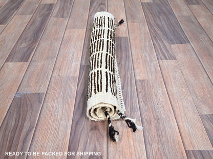 Tribal hand-knotted wool rug in Brown, 1'8" x 2'0", SKU O0245