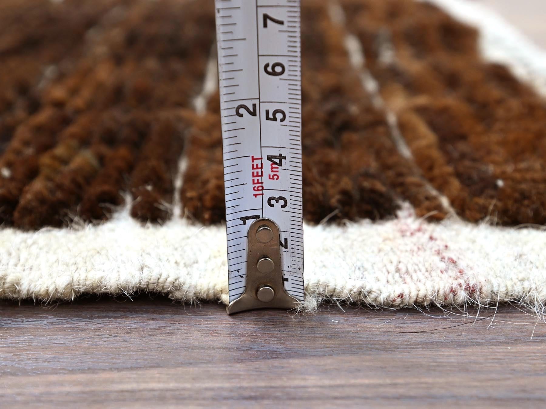 Tribal hand-knotted wool rug in Brown, 1'8" x 2'0", SKU O0245