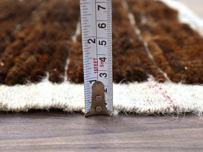 Tribal hand-knotted wool rug in Brown, 1'8" x 2'0", SKU O0245