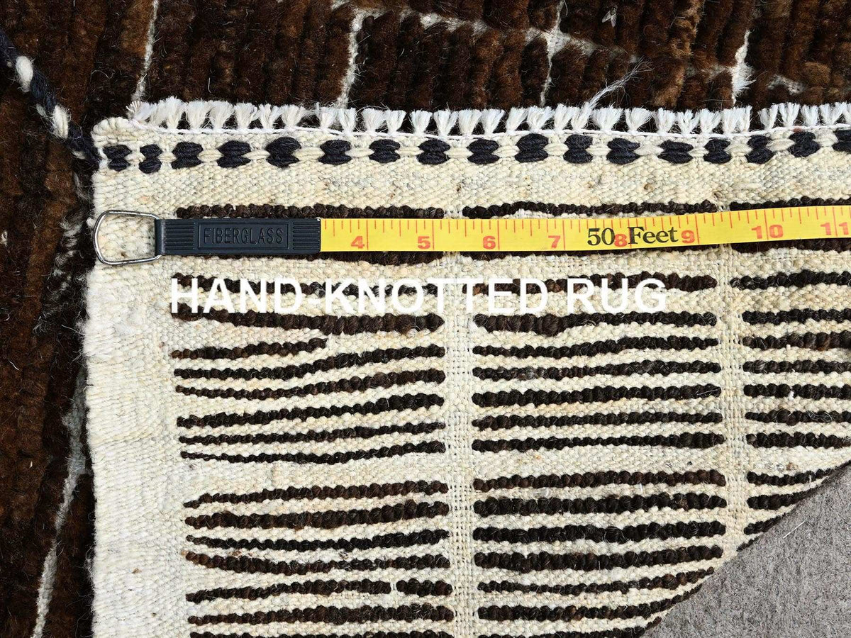 Tribal hand-knotted wool rug in Brown, 1'8" x 2'0", SKU O0245