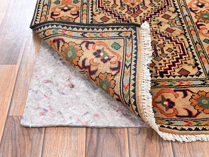 Beige 2'2" x 5'2" Tribal & Geometric Hand knotted Wool Rug - Sku: O02460