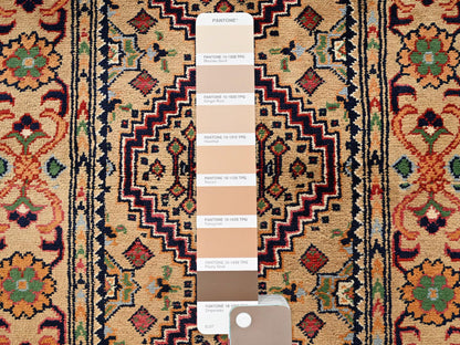 Beige 2'2" x 5'2" Tribal & Geometric Hand knotted Wool Rug - Sku: O02460