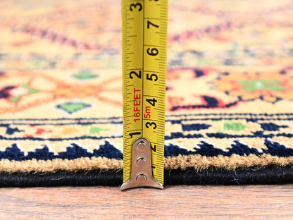 Beige 2'2" x 5'2" Tribal & Geometric Hand knotted Wool Rug - Sku: O02460