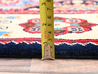 Blue 2'1" x 5'5" Kazak Hand knotted Wool Rug - Sku: O02464