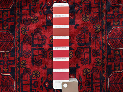 Tribal & Geometric hand-knotted wool runner in Red, 1'10" x 4'10" — SKU O02465 (view 4)