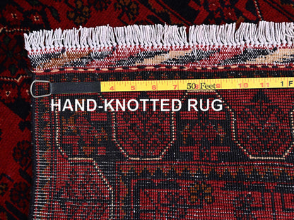 Tribal & Geometric hand-knotted wool runner in Red, 1'10" x 4'10" — SKU O02465 (view 7)