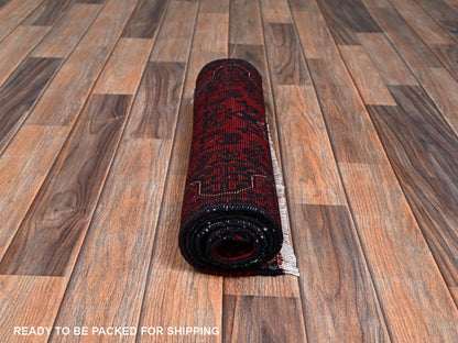 Tribal & Geometric hand-knotted wool runner in Red, 1'9" x 4'11" — SKU O02466 (view 5)