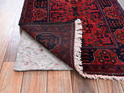 Tribal & Geometric hand-knotted wool runner in Red, 2'1" x 4'9" — SKU O02467 (view 3)
