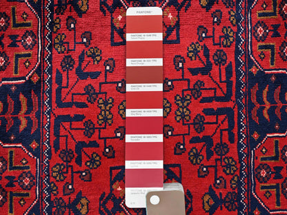 Tribal & Geometric hand-knotted wool runner in Red, 2'1" x 4'9" — SKU O02467 (view 4)