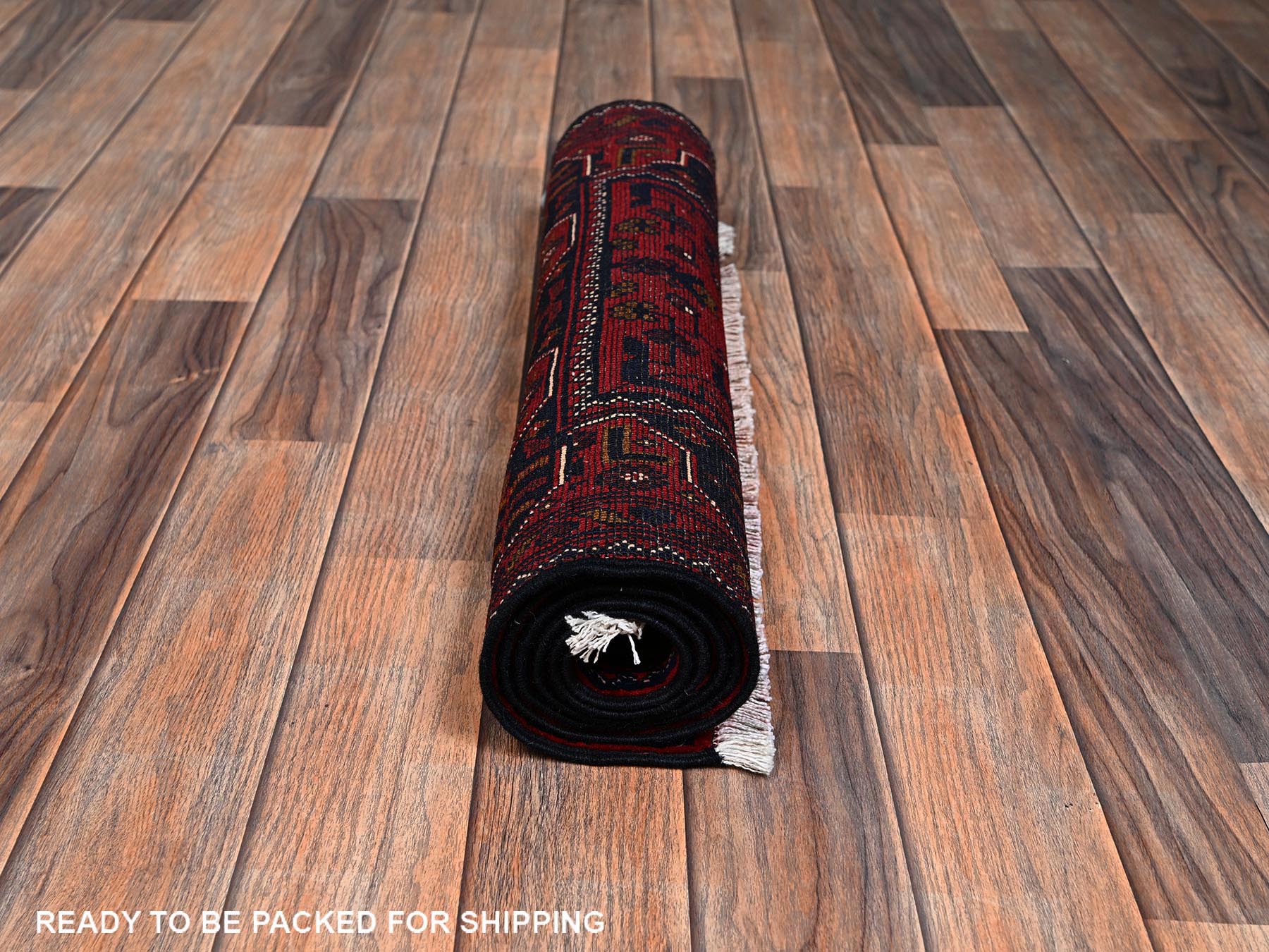 Tribal & Geometric hand-knotted wool runner in Red, 2'1" x 4'9" — SKU O02467 (view 5)