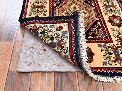 Blue 2'2" x 5'4" Kazak Hand knotted Wool Rug - Sku: O02468