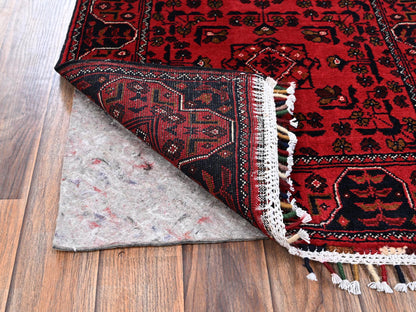 Tribal Tribal & Geometric hand-knotted wool runner in Red, 2'2" x 4'10" — SKU O02469 (view 3)