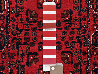 Tribal Tribal & Geometric hand-knotted wool runner in Red, 2'2" x 4'10" — SKU O02469 (view 4)
