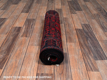Tribal Tribal & Geometric hand-knotted wool runner in Red, 2'2" x 4'10" — SKU O02469 (view 5)