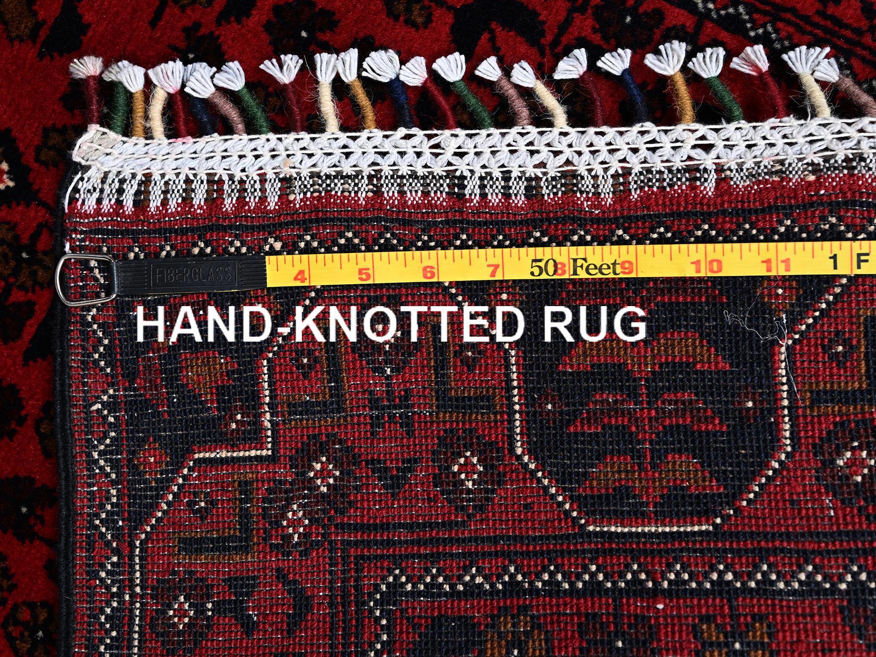 Tribal Tribal & Geometric hand-knotted wool runner in Red, 2'2" x 4'10" — SKU O02469 (view 7)