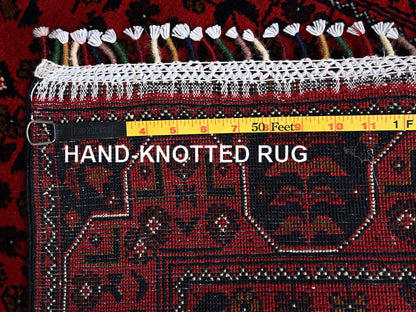Tribal Tribal & Geometric hand-knotted wool runner in Red, 2'2" x 4'10" — SKU O02469 (view 7)