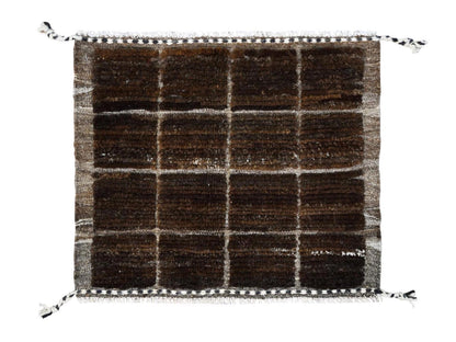 Tribal hand-knotted wool rug in Brown, 1'8" x 2'0", SKU O0246