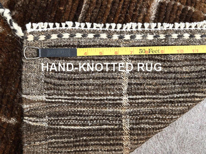 Tribal hand-knotted wool rug in Brown, 1'8" x 2'0", SKU O0246
